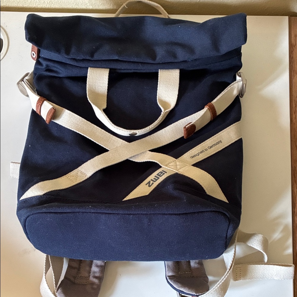 Navy and Beige Zwei backpack